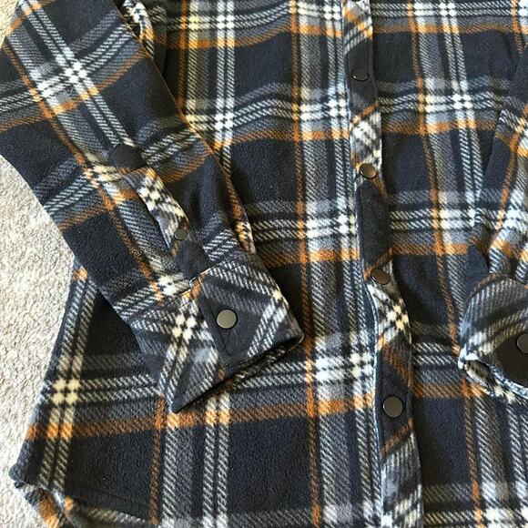 Departwest Fleece Flannel Plaid Button Front Shirt - Picture 4 of 6